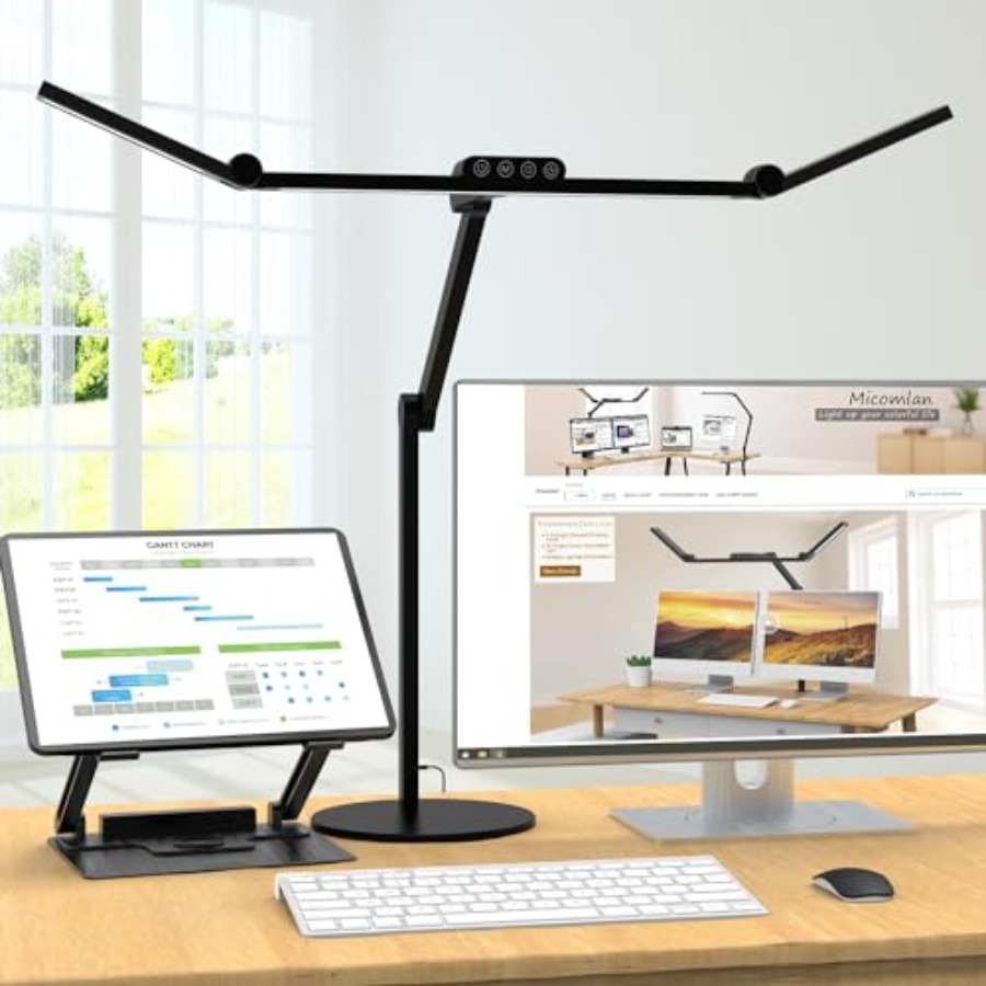 Home Office Desk - Architect Schreibtischlampe mit Atmosphärenbeleuchtung, verstellbare LED-Schreibtischleuchte