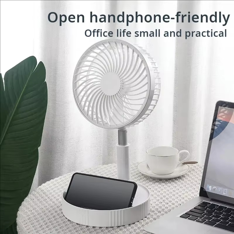 Usb Desk Fan - Einziehbarer Ventilator, tragbarer, faltbarer Mini-Tischventilator mit