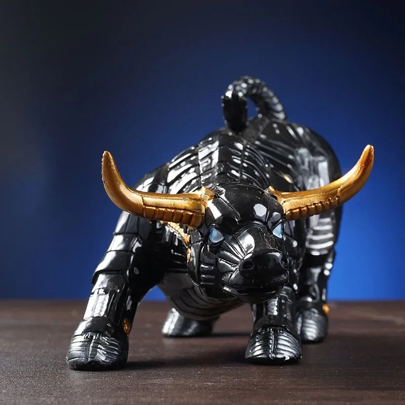 Home Office Marketing - Futuristische Bull-Roboter-Skulptur, moderne Schreibtisch-Dekor-Figur, Stock Market