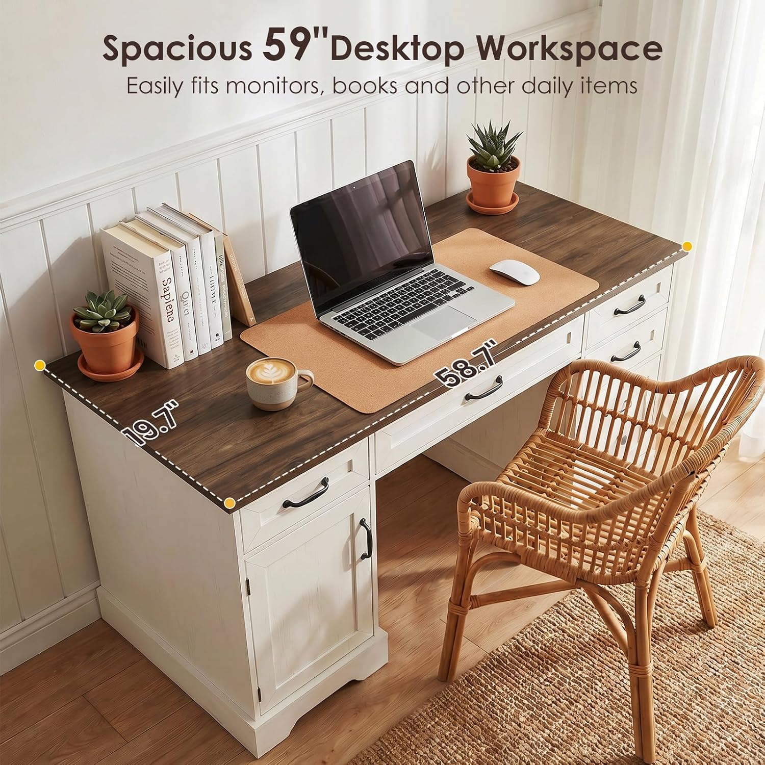 Farmhouse 59-Zoll-Chefschreibt – Desk Charging Station Bewertung und Preis