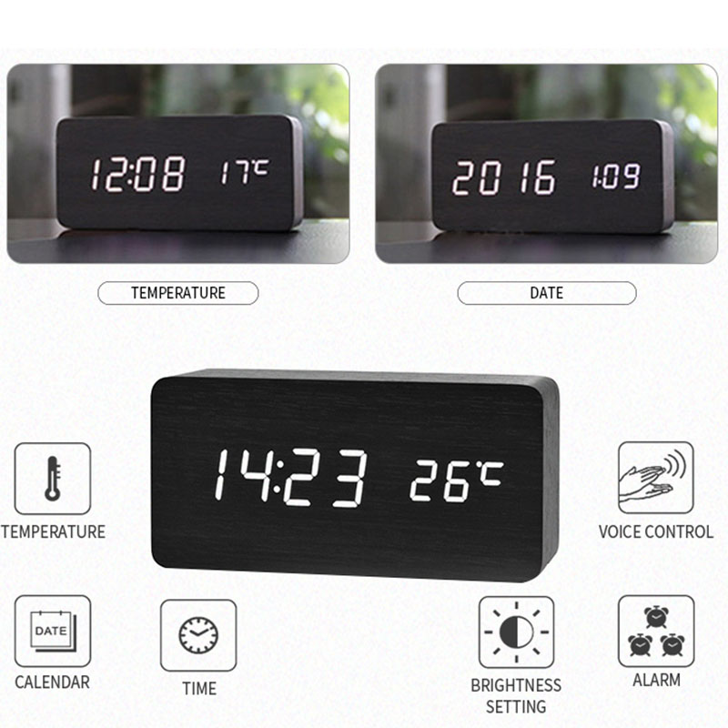 Digitaler Wecker aus Holz, LED – Led Desk Clock Bewertung und Preis