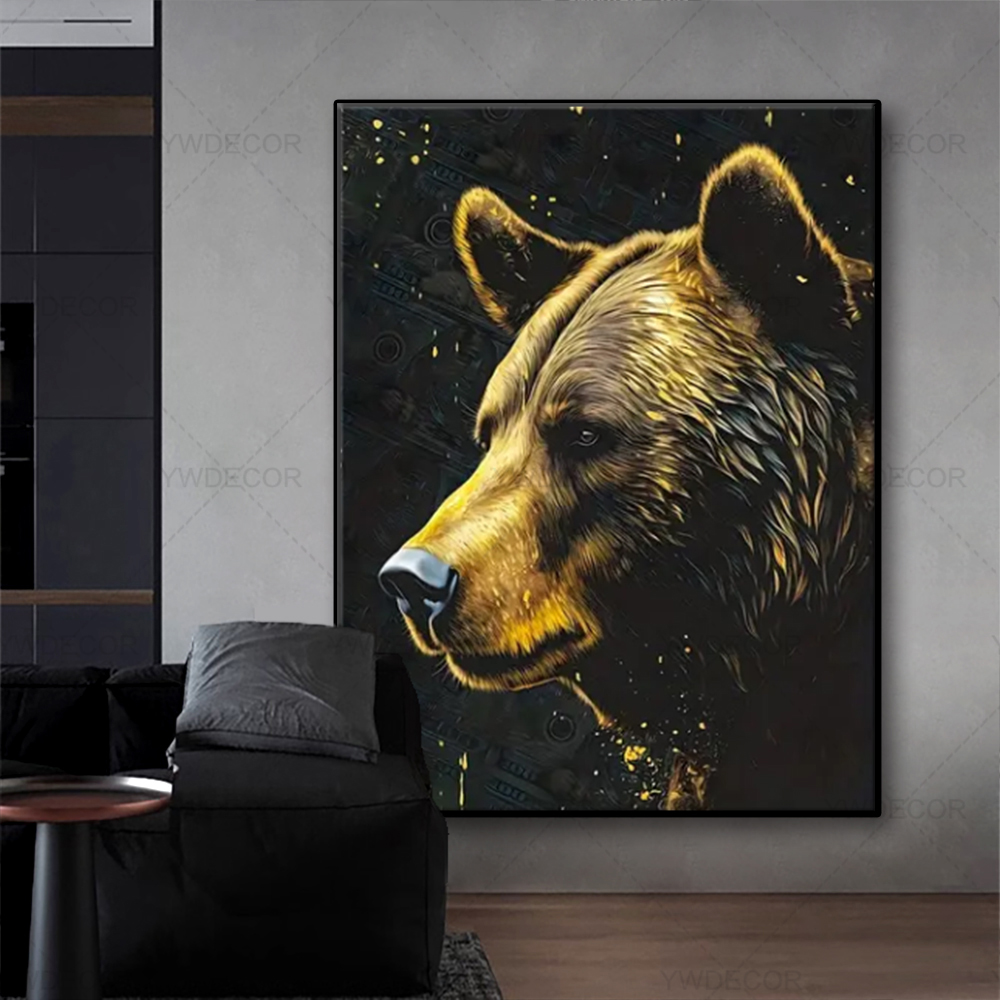 Stier und Bär Tiere Gemälde Le – Home Office Marketing Bewertung und Preis