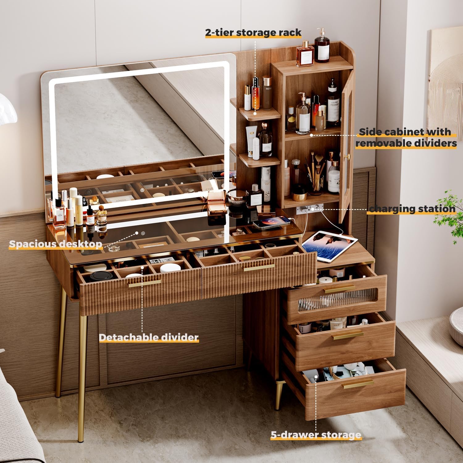 Schminktisch fürs Schlafzimmer – Desk Charging Station Bewertung und Preis