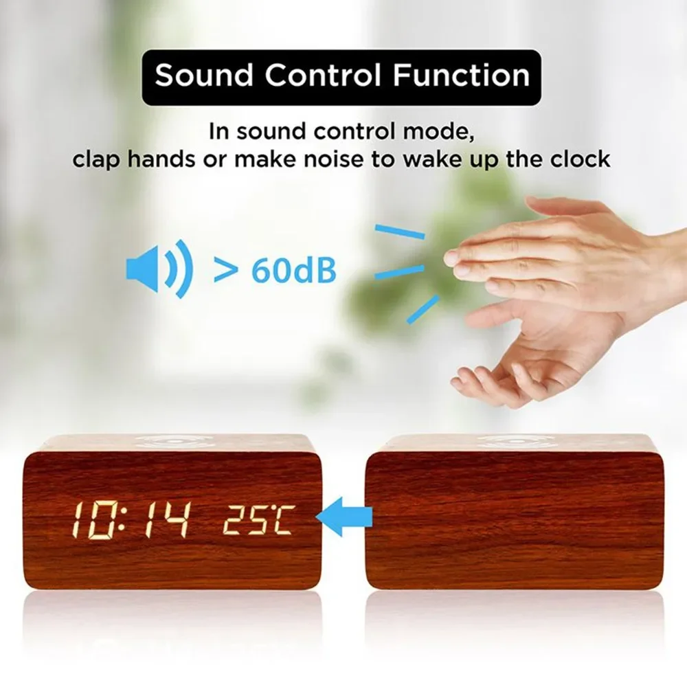 Wecker LED Digital Holz USB/AA – Led Desk Clock Bewertung und Preis