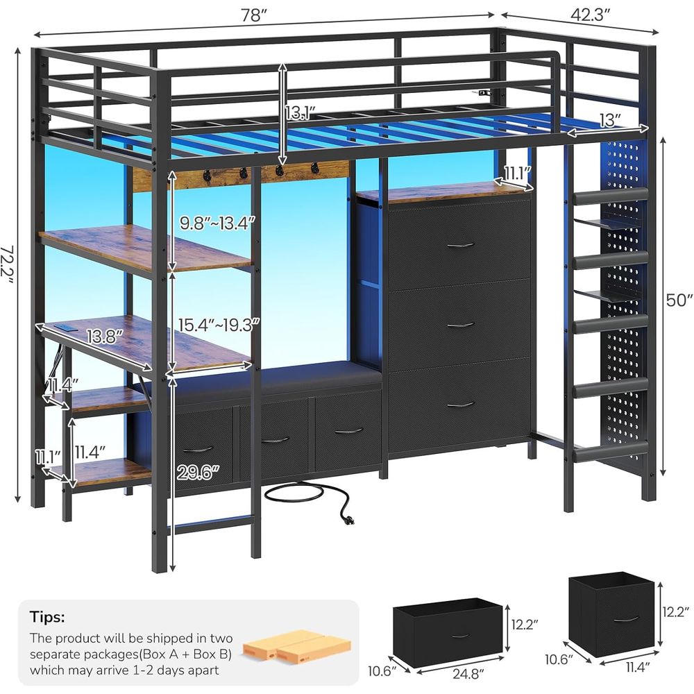 DICTAC Twin-Size-Bett mit 6 St – Desk Charging Station Bewertung und Preis